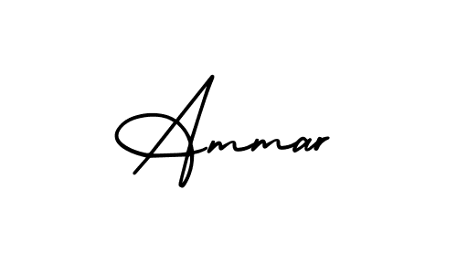 How to make Ammar name signature. Use AmerikaSignatureDemo-Regular style for creating short signs online. This is the latest handwritten sign. Ammar signature style 3 images and pictures png