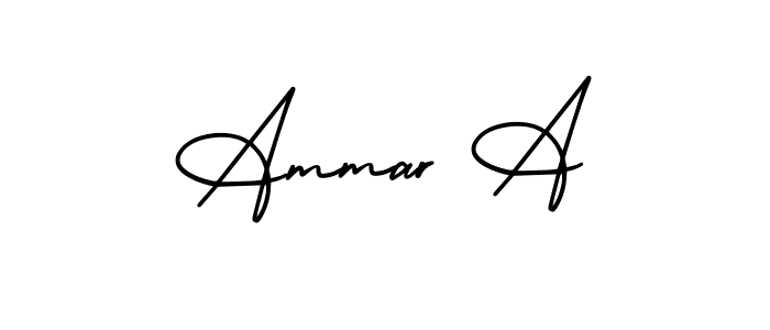 Ammar A stylish signature style. Best Handwritten Sign (AmerikaSignatureDemo-Regular) for my name. Handwritten Signature Collection Ideas for my name Ammar A. Ammar A signature style 3 images and pictures png