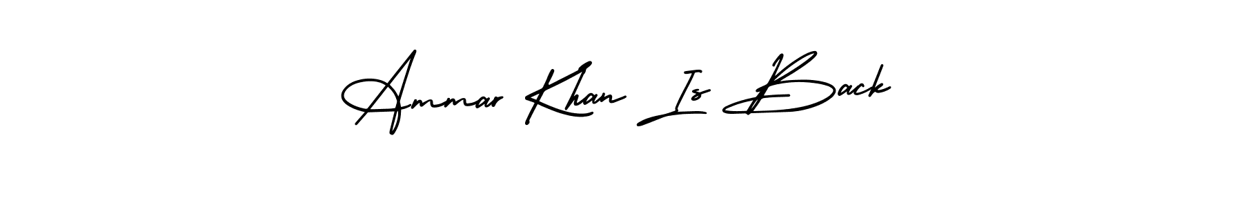 How to make Ammar Khan Is Back name signature. Use AmerikaSignatureDemo-Regular style for creating short signs online. This is the latest handwritten sign. Ammar Khan Is Back signature style 3 images and pictures png