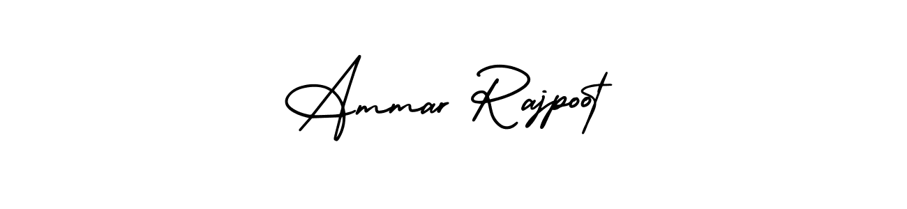 The best way (AmerikaSignatureDemo-Regular) to make a short signature is to pick only two or three words in your name. The name Ammar Rajpoot include a total of six letters. For converting this name. Ammar Rajpoot signature style 3 images and pictures png