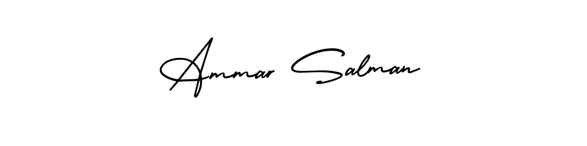 Use a signature maker to create a handwritten signature online. With this signature software, you can design (AmerikaSignatureDemo-Regular) your own signature for name Ammar Salman. Ammar Salman signature style 3 images and pictures png