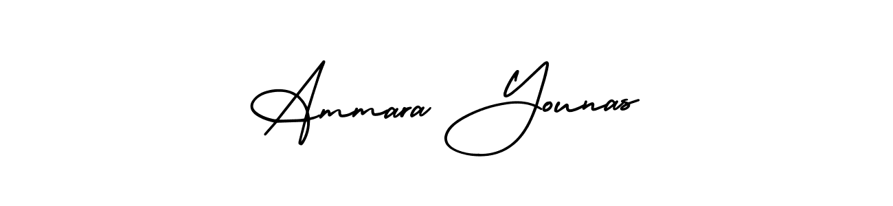 Use a signature maker to create a handwritten signature online. With this signature software, you can design (AmerikaSignatureDemo-Regular) your own signature for name Ammara Younas. Ammara Younas signature style 3 images and pictures png