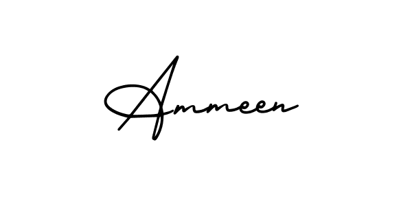 How to make Ammeen name signature. Use AmerikaSignatureDemo-Regular style for creating short signs online. This is the latest handwritten sign. Ammeen signature style 3 images and pictures png
