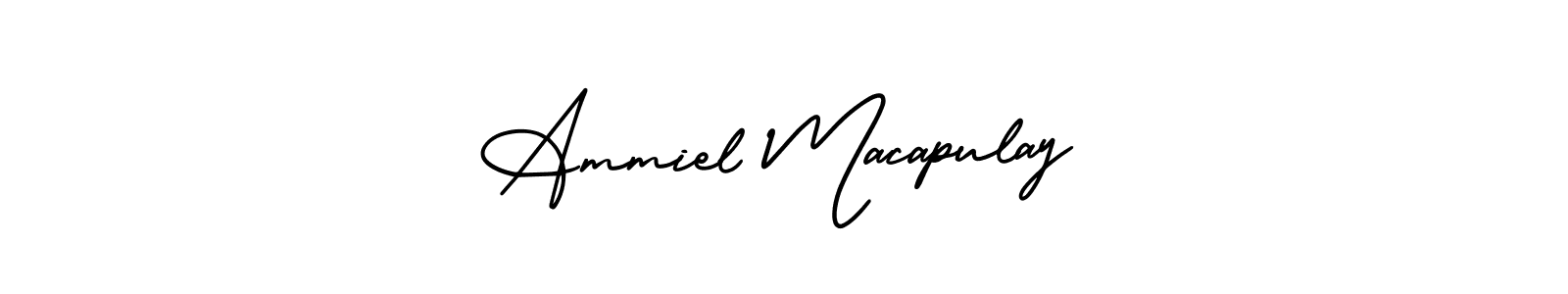 Make a short Ammiel Macapulay signature style. Manage your documents anywhere anytime using AmerikaSignatureDemo-Regular. Create and add eSignatures, submit forms, share and send files easily. Ammiel Macapulay signature style 3 images and pictures png