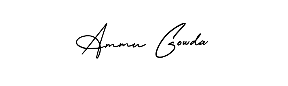 This is the best signature style for the Ammu Gowda name. Also you like these signature font (AmerikaSignatureDemo-Regular). Mix name signature. Ammu Gowda signature style 3 images and pictures png