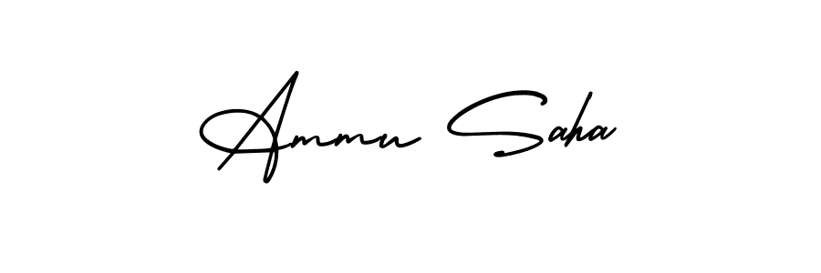 AmerikaSignatureDemo-Regular is a professional signature style that is perfect for those who want to add a touch of class to their signature. It is also a great choice for those who want to make their signature more unique. Get Ammu Saha name to fancy signature for free. Ammu Saha signature style 3 images and pictures png