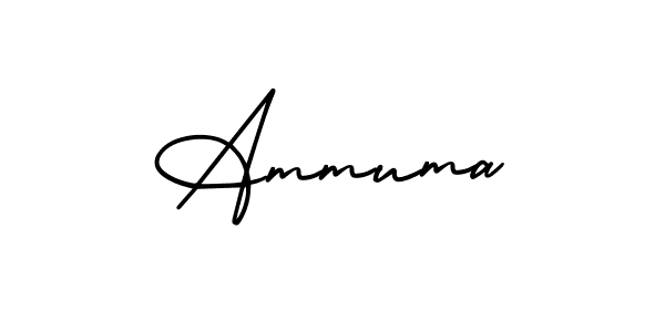 You should practise on your own different ways (AmerikaSignatureDemo-Regular) to write your name (Ammuma) in signature. don't let someone else do it for you. Ammuma signature style 3 images and pictures png