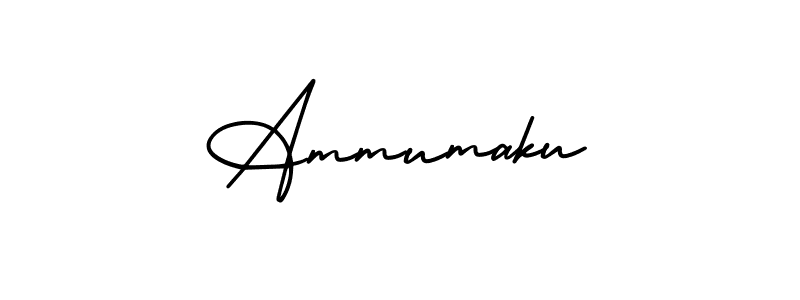 You should practise on your own different ways (AmerikaSignatureDemo-Regular) to write your name (Ammumaku) in signature. don't let someone else do it for you. Ammumaku signature style 3 images and pictures png