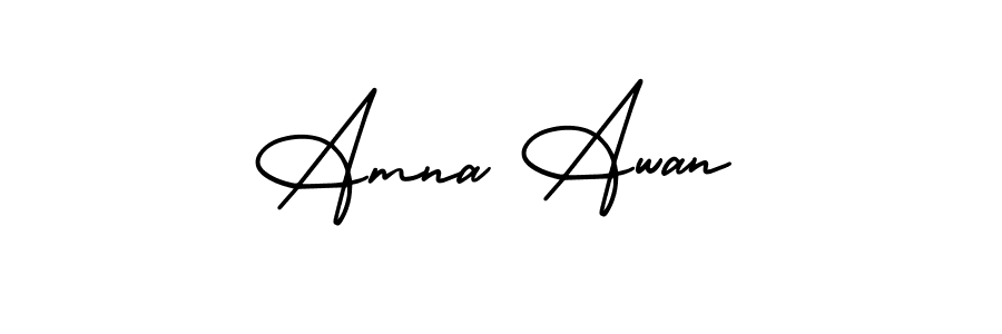 Design your own signature with our free online signature maker. With this signature software, you can create a handwritten (AmerikaSignatureDemo-Regular) signature for name Amna Awan. Amna Awan signature style 3 images and pictures png