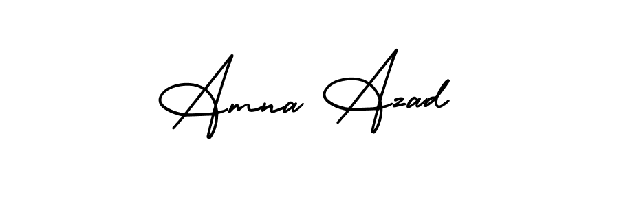 if you are searching for the best signature style for your name Amna Azad. so please give up your signature search. here we have designed multiple signature styles  using AmerikaSignatureDemo-Regular. Amna Azad signature style 3 images and pictures png