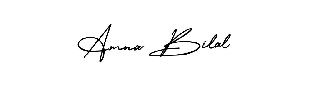 Amna Bilal stylish signature style. Best Handwritten Sign (AmerikaSignatureDemo-Regular) for my name. Handwritten Signature Collection Ideas for my name Amna Bilal. Amna Bilal signature style 3 images and pictures png