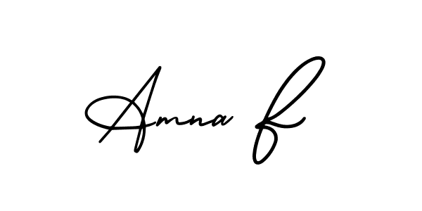 The best way (AmerikaSignatureDemo-Regular) to make a short signature is to pick only two or three words in your name. The name Amna F include a total of six letters. For converting this name. Amna F signature style 3 images and pictures png