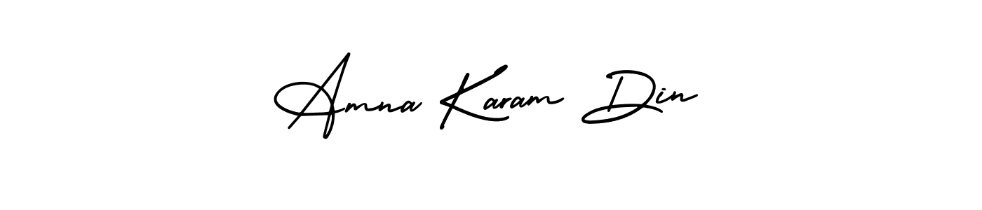 Amna Karam Din stylish signature style. Best Handwritten Sign (AmerikaSignatureDemo-Regular) for my name. Handwritten Signature Collection Ideas for my name Amna Karam Din. Amna Karam Din signature style 3 images and pictures png