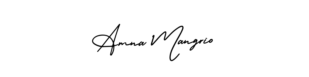 Make a beautiful signature design for name Amna Mangrio. With this signature (AmerikaSignatureDemo-Regular) style, you can create a handwritten signature for free. Amna Mangrio signature style 3 images and pictures png