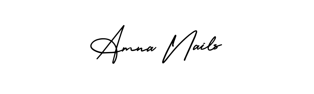 AmerikaSignatureDemo-Regular is a professional signature style that is perfect for those who want to add a touch of class to their signature. It is also a great choice for those who want to make their signature more unique. Get Amna Nails name to fancy signature for free. Amna Nails signature style 3 images and pictures png