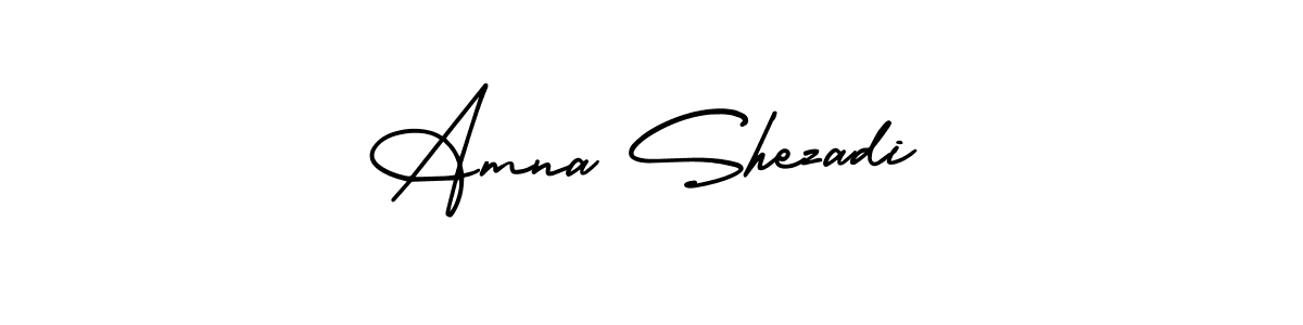 You should practise on your own different ways (AmerikaSignatureDemo-Regular) to write your name (Amna Shezadi) in signature. don't let someone else do it for you. Amna Shezadi signature style 3 images and pictures png