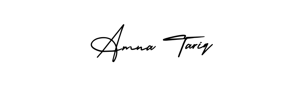 You should practise on your own different ways (AmerikaSignatureDemo-Regular) to write your name (Amna Tariq) in signature. don't let someone else do it for you. Amna Tariq signature style 3 images and pictures png