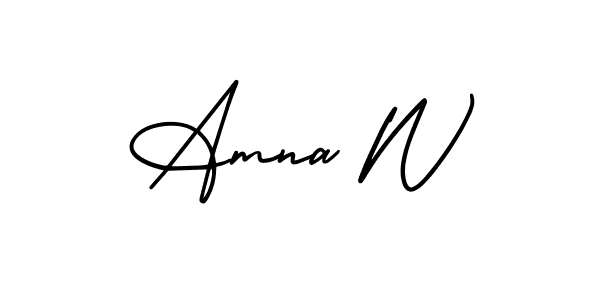 AmerikaSignatureDemo-Regular is a professional signature style that is perfect for those who want to add a touch of class to their signature. It is also a great choice for those who want to make their signature more unique. Get Amna W name to fancy signature for free. Amna W signature style 3 images and pictures png
