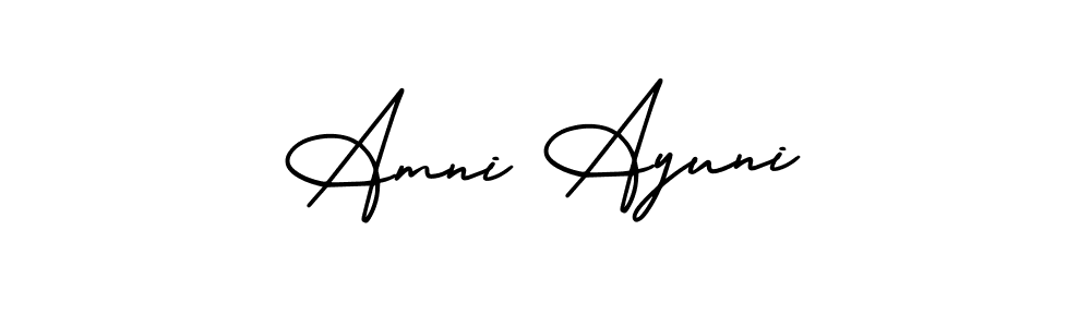 Create a beautiful signature design for name Amni Ayuni. With this signature (AmerikaSignatureDemo-Regular) fonts, you can make a handwritten signature for free. Amni Ayuni signature style 3 images and pictures png