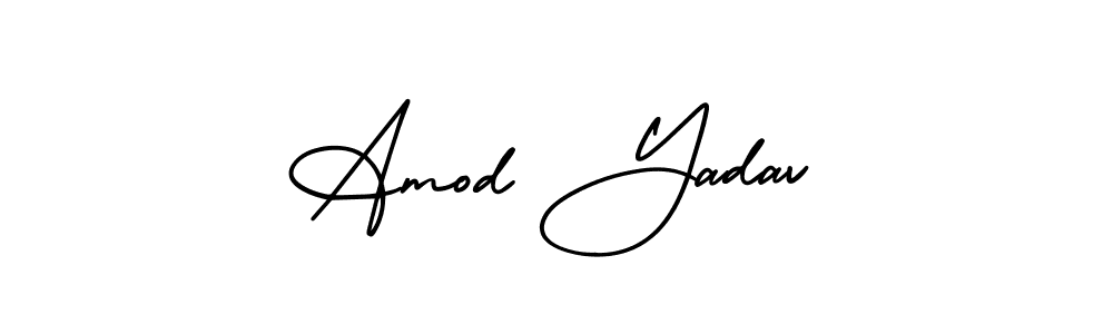 Make a beautiful signature design for name Amod Yadav. With this signature (AmerikaSignatureDemo-Regular) style, you can create a handwritten signature for free. Amod Yadav signature style 3 images and pictures png