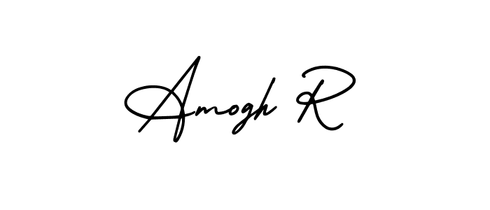 How to Draw Amogh R signature style? AmerikaSignatureDemo-Regular is a latest design signature styles for name Amogh R. Amogh R signature style 3 images and pictures png