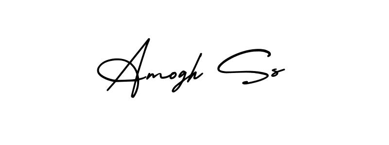 How to make Amogh Ss name signature. Use AmerikaSignatureDemo-Regular style for creating short signs online. This is the latest handwritten sign. Amogh Ss signature style 3 images and pictures png