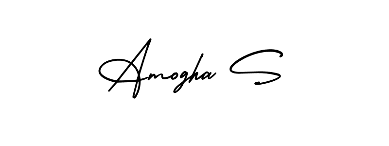 Also You can easily find your signature by using the search form. We will create Amogha S name handwritten signature images for you free of cost using AmerikaSignatureDemo-Regular sign style. Amogha S signature style 3 images and pictures png