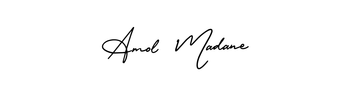 The best way (AmerikaSignatureDemo-Regular) to make a short signature is to pick only two or three words in your name. The name Amol  Madane include a total of six letters. For converting this name. Amol  Madane signature style 3 images and pictures png