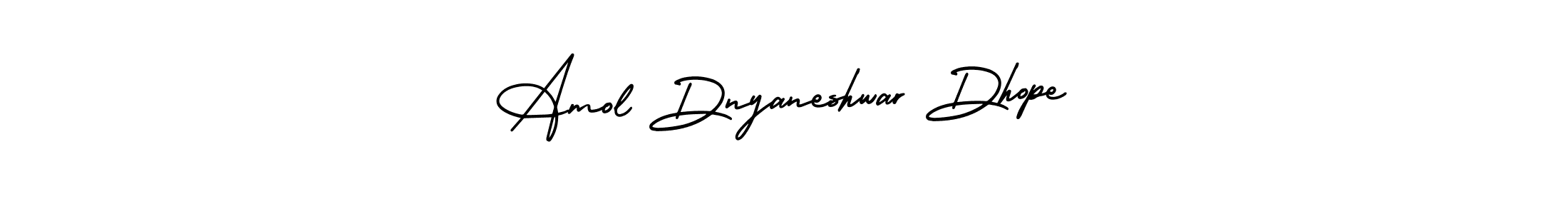 The best way (AmerikaSignatureDemo-Regular) to make a short signature is to pick only two or three words in your name. The name Amol Dnyaneshwar Dhope include a total of six letters. For converting this name. Amol Dnyaneshwar Dhope signature style 3 images and pictures png