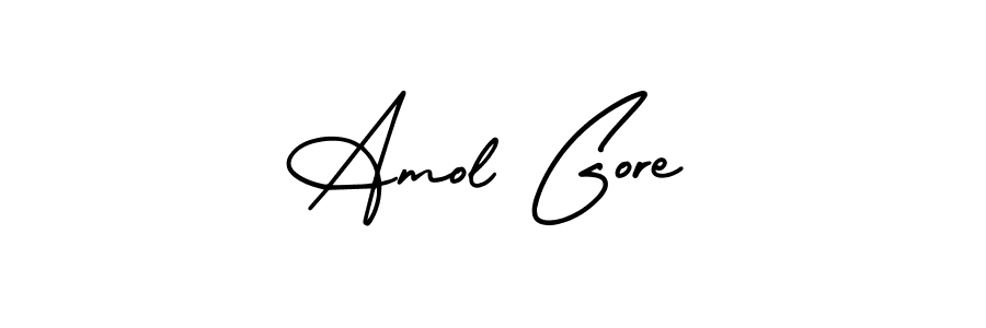 How to make Amol Gore name signature. Use AmerikaSignatureDemo-Regular style for creating short signs online. This is the latest handwritten sign. Amol Gore signature style 3 images and pictures png