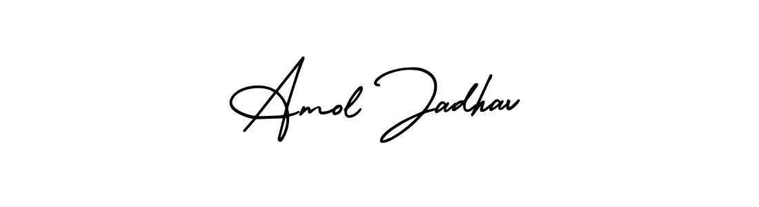 The best way (AmerikaSignatureDemo-Regular) to make a short signature is to pick only two or three words in your name. The name Amol Jadhav include a total of six letters. For converting this name. Amol Jadhav signature style 3 images and pictures png