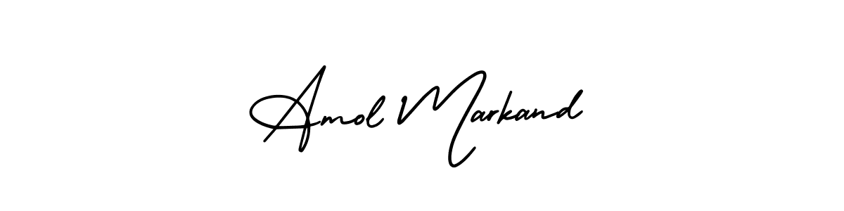 The best way (AmerikaSignatureDemo-Regular) to make a short signature is to pick only two or three words in your name. The name Amol Markand include a total of six letters. For converting this name. Amol Markand signature style 3 images and pictures png