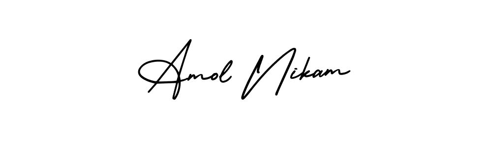 How to Draw Amol Nikam signature style? AmerikaSignatureDemo-Regular is a latest design signature styles for name Amol Nikam. Amol Nikam signature style 3 images and pictures png