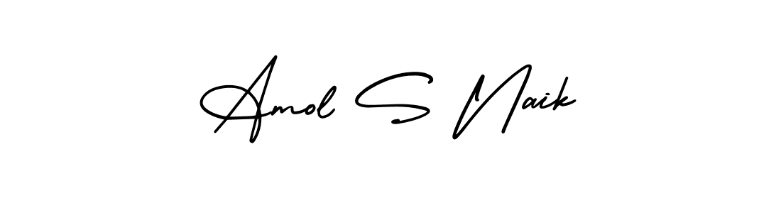 Make a beautiful signature design for name Amol S Naik. With this signature (AmerikaSignatureDemo-Regular) style, you can create a handwritten signature for free. Amol S Naik signature style 3 images and pictures png