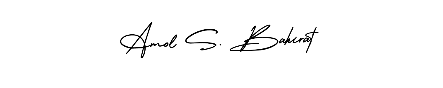 This is the best signature style for the Amol S. Bahirat name. Also you like these signature font (AmerikaSignatureDemo-Regular). Mix name signature. Amol S. Bahirat signature style 3 images and pictures png