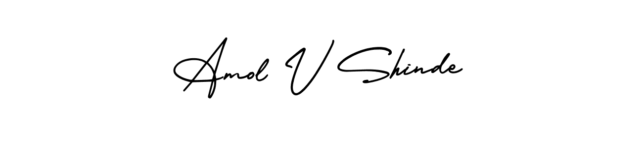 Create a beautiful signature design for name Amol V Shinde. With this signature (AmerikaSignatureDemo-Regular) fonts, you can make a handwritten signature for free. Amol V Shinde signature style 3 images and pictures png