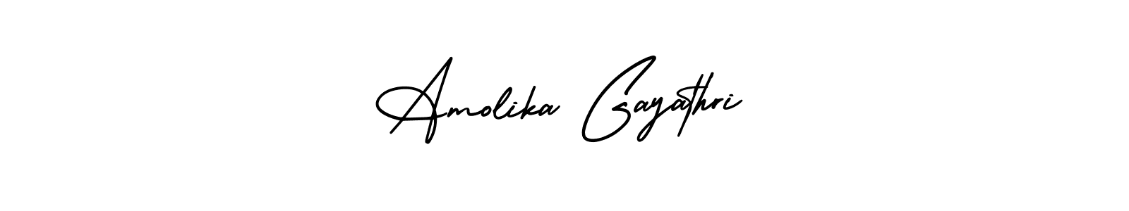 You can use this online signature creator to create a handwritten signature for the name Amolika Gayathri. This is the best online autograph maker. Amolika Gayathri signature style 3 images and pictures png