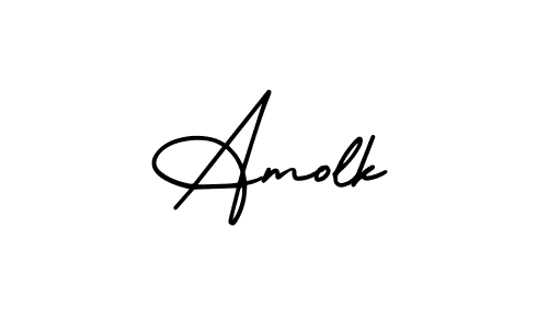 It looks lik you need a new signature style for name Amolk. Design unique handwritten (AmerikaSignatureDemo-Regular) signature with our free signature maker in just a few clicks. Amolk signature style 3 images and pictures png