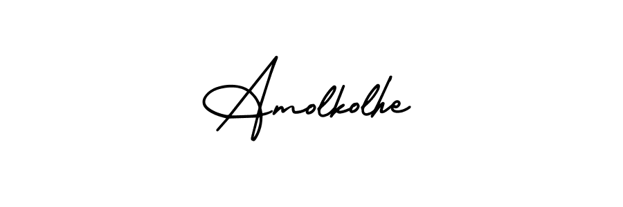 How to make Amolkolhe name signature. Use AmerikaSignatureDemo-Regular style for creating short signs online. This is the latest handwritten sign. Amolkolhe signature style 3 images and pictures png