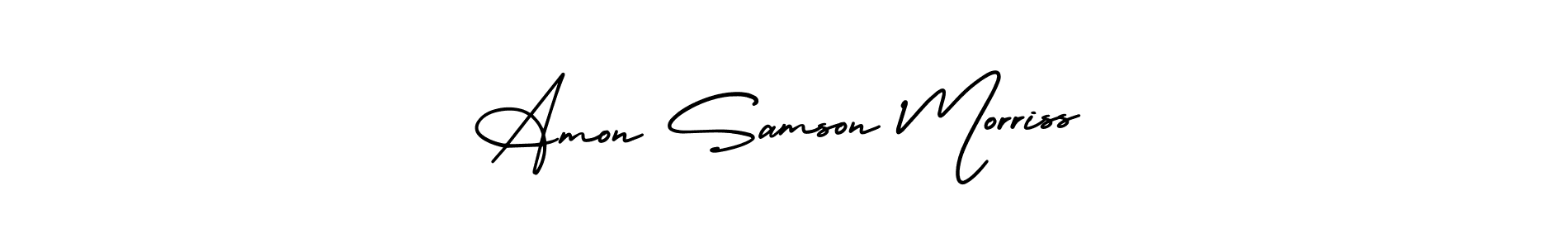 Amon Samson Morriss stylish signature style. Best Handwritten Sign (AmerikaSignatureDemo-Regular) for my name. Handwritten Signature Collection Ideas for my name Amon Samson Morriss. Amon Samson Morriss signature style 3 images and pictures png