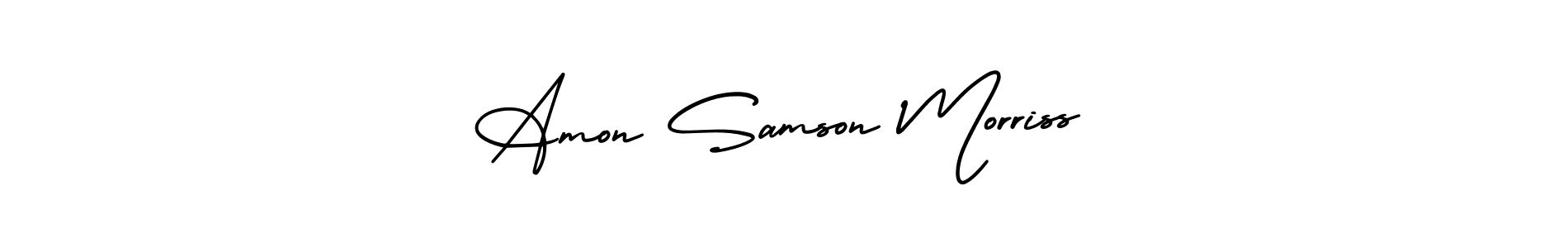 You should practise on your own different ways (AmerikaSignatureDemo-Regular) to write your name (Amon Samson Morriss) in signature. don't let someone else do it for you. Amon Samson Morriss signature style 3 images and pictures png