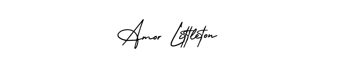 The best way (AmerikaSignatureDemo-Regular) to make a short signature is to pick only two or three words in your name. The name Amor Littleton include a total of six letters. For converting this name. Amor Littleton signature style 3 images and pictures png