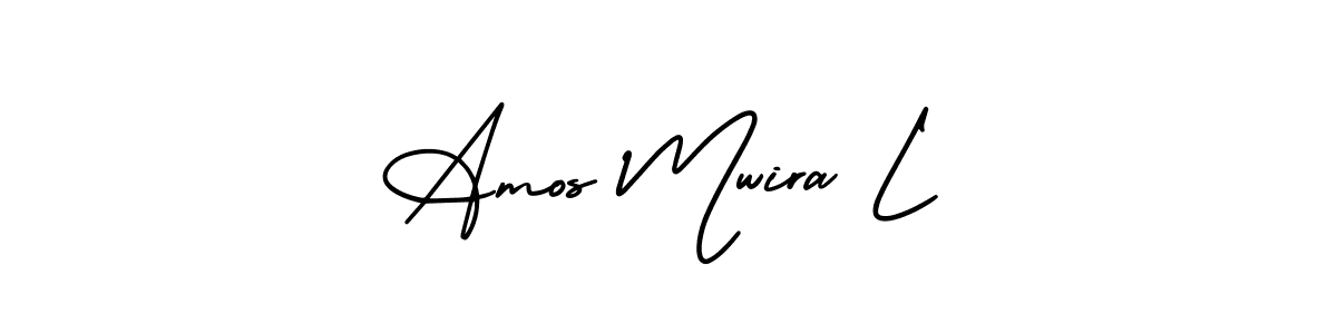 It looks lik you need a new signature style for name Amos Mwira L. Design unique handwritten (AmerikaSignatureDemo-Regular) signature with our free signature maker in just a few clicks. Amos Mwira L signature style 3 images and pictures png