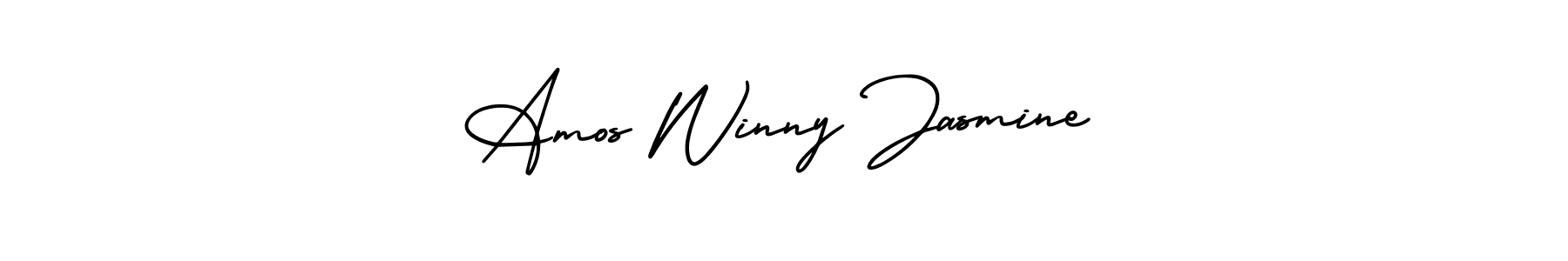 Use a signature maker to create a handwritten signature online. With this signature software, you can design (AmerikaSignatureDemo-Regular) your own signature for name Amos Winny Jasmine. Amos Winny Jasmine signature style 3 images and pictures png