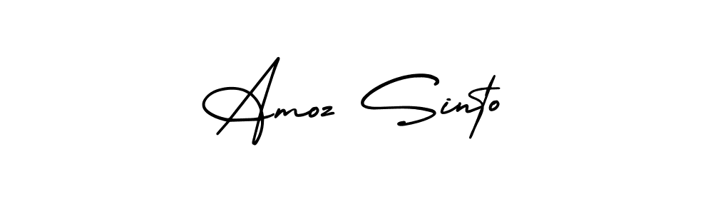 How to make Amoz Sinto signature? AmerikaSignatureDemo-Regular is a professional autograph style. Create handwritten signature for Amoz Sinto name. Amoz Sinto signature style 3 images and pictures png