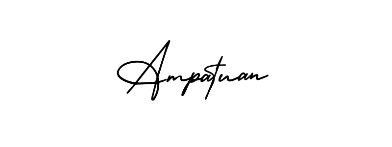 You should practise on your own different ways (AmerikaSignatureDemo-Regular) to write your name (Ampatuan) in signature. don't let someone else do it for you. Ampatuan signature style 3 images and pictures png