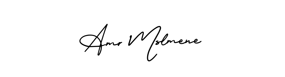 It looks lik you need a new signature style for name Amr Mslmene. Design unique handwritten (AmerikaSignatureDemo-Regular) signature with our free signature maker in just a few clicks. Amr Mslmene signature style 3 images and pictures png