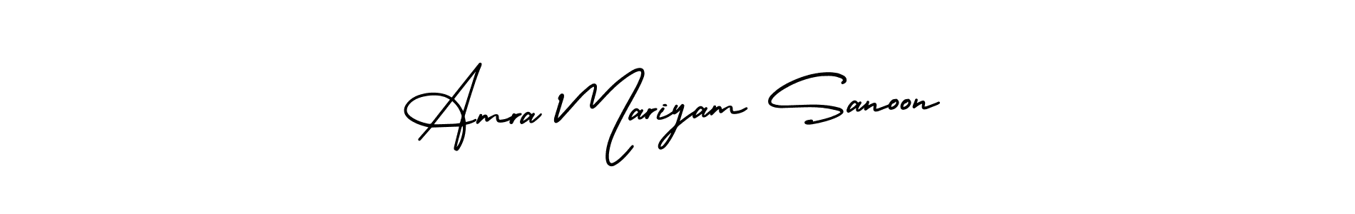 The best way (AmerikaSignatureDemo-Regular) to make a short signature is to pick only two or three words in your name. The name Amra Mariyam Sanoon include a total of six letters. For converting this name. Amra Mariyam Sanoon signature style 3 images and pictures png