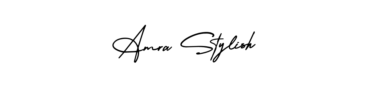 How to make Amra Stylish name signature. Use AmerikaSignatureDemo-Regular style for creating short signs online. This is the latest handwritten sign. Amra Stylish signature style 3 images and pictures png