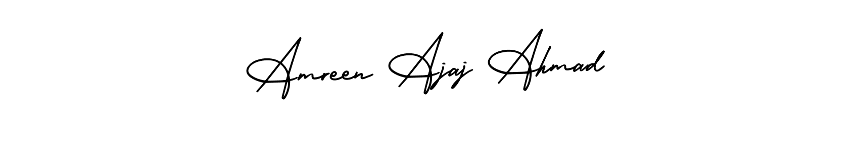 if you are searching for the best signature style for your name Amreen Ajaj Ahmad. so please give up your signature search. here we have designed multiple signature styles  using AmerikaSignatureDemo-Regular. Amreen Ajaj Ahmad signature style 3 images and pictures png